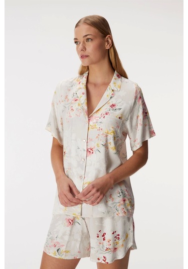 Anıl 11355 Kadın Kısa Kol Gömlek Ve Şort Takım Pembe