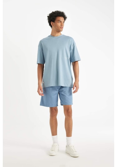 DeFacto Relax Fit Gabardin Bermuda Şort D4697AX24HSBE105