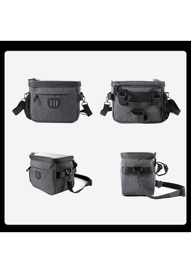 Padalink Bisiklet El Çantası - Gece Sürüşü İçin Yansıtıcı Şeritli, Geniş Kapasiteli, Dokunmatik Ekranlı, Çift Fermuarlı Gri Zz03 Gri