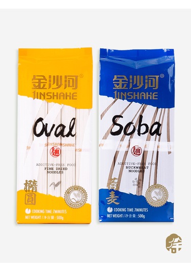 Jinshahe Oval Soba Eriştesi + Soba Noodle 2 x 500 G