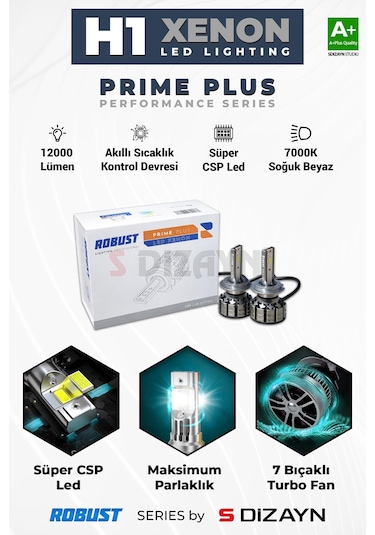 S-dizayn Prime Plus H1 Led Xenon / 45w / 12000 Lm / 7000k A+ Kalite