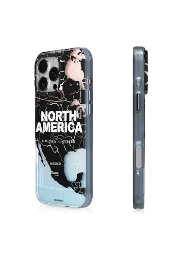 İphone 16 Pro Max Uyumlu Kılıf Magsafe Şarj Özellikli Youngkit Universal Serisi Kapak Siyah-beyaz