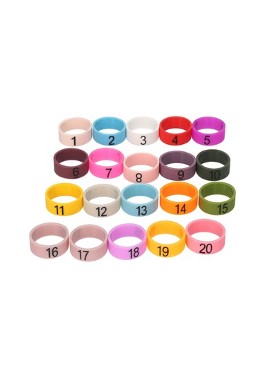 Neevoyu Mikrofon Ayırt Etme Kiti: 1-20 Numaralı Renkli Silikon Yumuşak Halkalar 20 Adet, Rastgele Renk