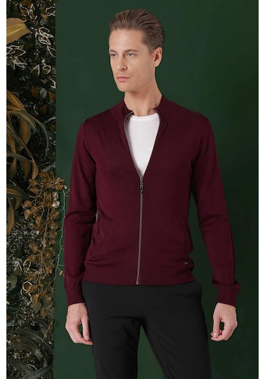 Tr 860 Slim Fit Bordo Klasik Triko Bordo