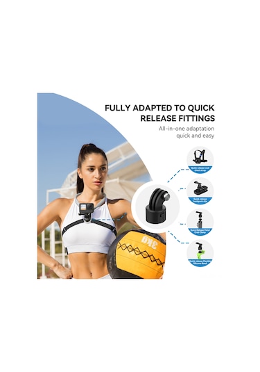 Wezone Telesın Hızlı Çıkarılabilir Boyun Askısı - Gopro Hero 12/11/10, Insta360 X4/x3/go3/go2, Osmo Aksiyon Kamerası İçin U Şekilli Göğüs Bağlantısı