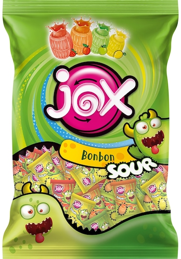 Jox Klasik Bonbon Meyve Aromalı Sıvı Dolgulu Ekşi Kaplamalı Bonbon Şeker 200 x 5 G