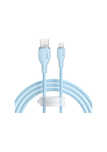 Baseus Puding Serisi 2.4a Usb - 8 Pin Hızlı Şarj Veri Kablosu, Uzunluk: 1.2m Mavi