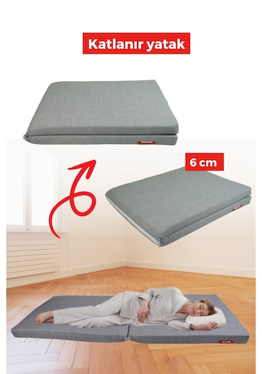 Xpermate Katlanır Yatak Yer Yatag I 70x180x6 Gri 2yktlnr