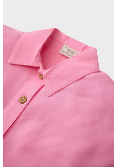 DeFacto Kız Bebek Gömlek Yaka Kısa Kollu Gömlek E2897A525SMPN164 Pembe