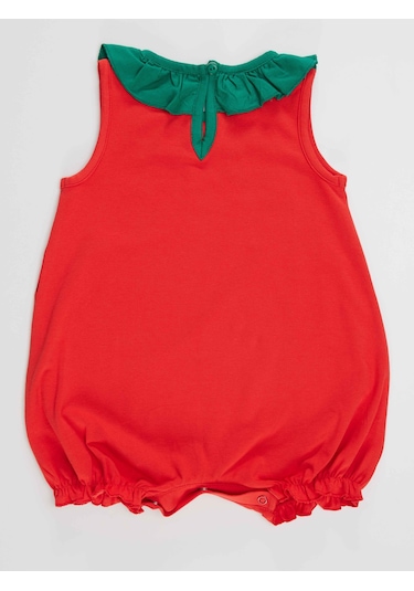 Denokids Tatlı Çilek Kız Bebek Pamuklu Yazlık Tulum Çok Renkli