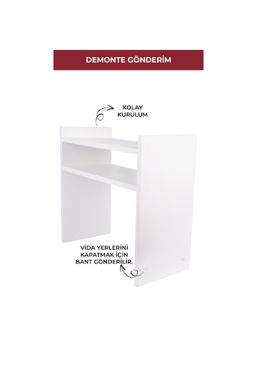 Pikas Tezgah Üstü Mikrodalga Organizeri Beyaz Beyaz