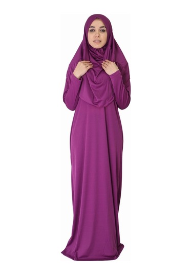 Açık Mürdüm Fermuarsız Namaz Elbisesi (545584669) Çok Renkli