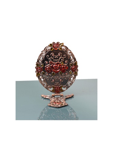 Otantik İşlemeli Taşlı Zamak Döküm Katlanır El Aynası