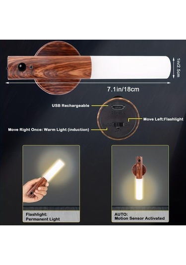 Willowhaven Hareket Sensörlü Usb Şarjlı Kablosuz Led Gece Lambası, Antik Metal Kaplama Diğer