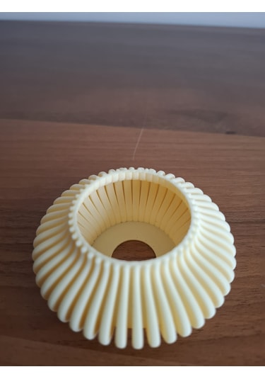 İkili Elmas Çizgili Tealight Mumluk Krem