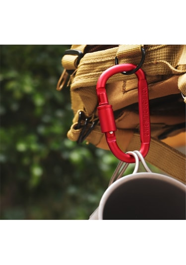 Vkemall Kırmızı 8cm Kaliteli Alüminyum D-halka Tırmanma Kilitli Kanca - Dayanıklı, Hızlı Takma, Güvenli Kilit Mekanizması Gümüş