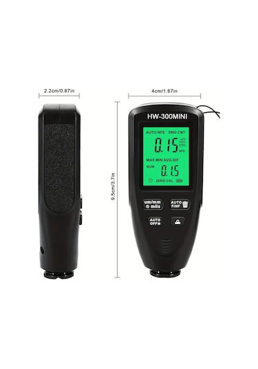 Boatshop1 Goxawee Siyah Boya Kalınlık Ölçer 0 2000um Kaplama Ölçer Lcd Ekran Otomatik Kalibrasyon Fe Nfe Algılama Araçlar İçin