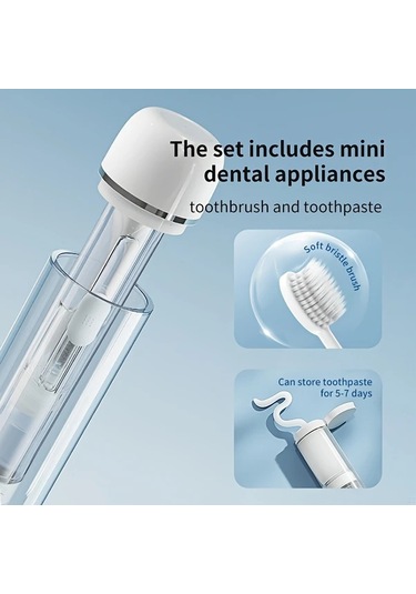 Techbloom Portable Dis Fircasi Katlanabilir Seyahat Dis Fircasi Seti White Ortodontik Dis Fircasi Dis Macunu Ve Bardak 11.8x5cm Çift Kişilik