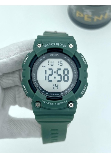 Penly Su Geçirmez Dijital Yetişkin Kol Saati 349 Model Yeşil +4 Renk Kronometre-alarmlı 5atm