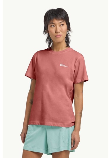 Jack Wolfskin Essentıal T W Kırmızı Kadın Kısa Kol T-shirt Kirmizi