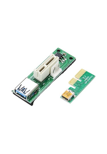 Pazly Mini Pcı-e X1 Uzatma Kablosu - Pcı-e 1x Genişletme Kartı - 90 Dik Açı Usb & Sata Kablosu İle