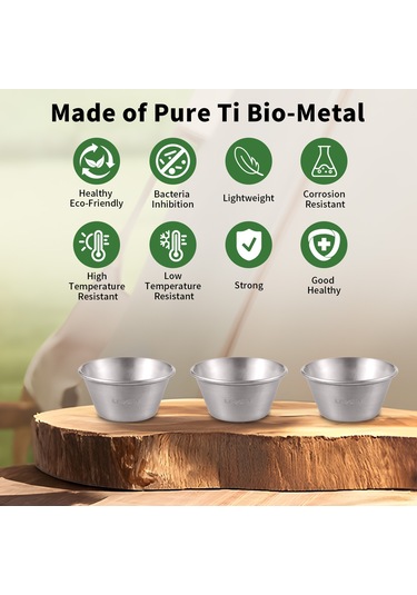 Tenfowee Ti Materyalı Hafif, Paslanmaz 15ml Çırak Bardak - Kamp, Piknik, Seyahat İçin Whiskey, Şarap, İçecek Bardağı 1