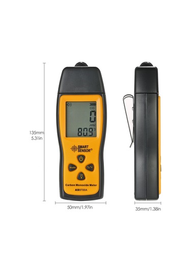 Springsun Akıllı Sensör El Tipi Karbon Monoksit Ölçer Yüksek Hassasiyetli Co Gazı Test Cihazı Monitör Dedektör Ölçer Lcd Ekran