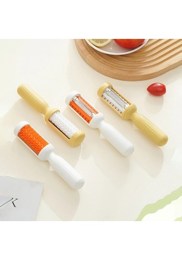 Cbtx 2'si 1 Arada Temizleme Fırçalı Soyucu Ev Meyve Patates Sebze Soyucu Sarı