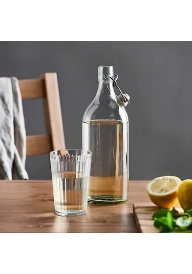 Sumuhome Korken Cam Su Şişesi Yağdanlık Sürahi 1 Lt