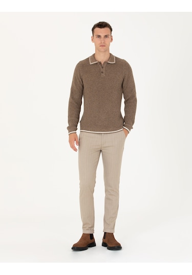 Pierre Cardin Erkek Vizon Pantolon Kanvas-chino 50278471-vr052 Vizon