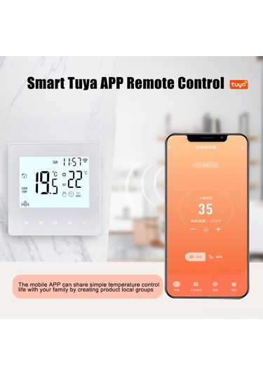 Xindoker Wifi Akıllı Su Isıtma Termostatı - Tuya Uygulaması İle Kontrol, Beyaz Işık, Dokunmatik Panel, 3a Yük, 5-90 C Ayar Aralığı