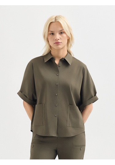 Karaca Kadın Regular Fıt Gömlek-haki 12.25w.04.100 Haki