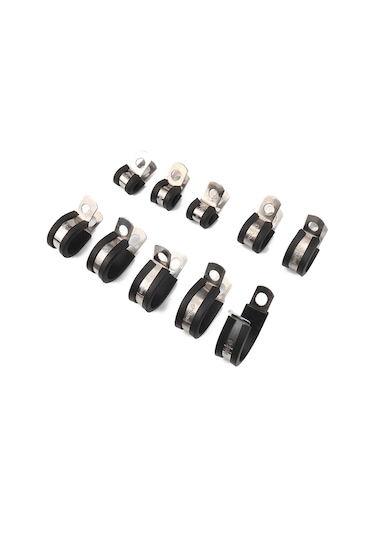 10 Adet Araba Kauçuk Yastık Boru Kelepçeleri Paslanmaz Çelik Kelepçeler, Boyut: 3/4 İnç 19mm