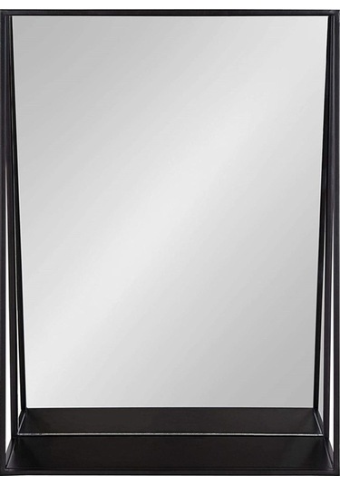 Metal Dekoratif Banyo Ve Lavabo Aynası Siyah