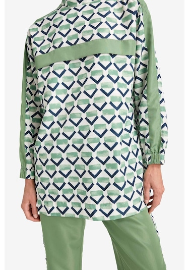 DeFacto Regular Fit Su İtici 3'lü Desenli Burkini Tesettür Mayo Takım E7996AX25HSGN680