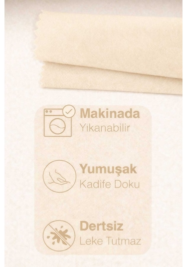 Perdeyap1980 Krem Ada Fon Perde Tek Kanat 1/3 Sık Pile Krem