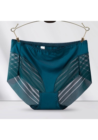 Tcherchi Büyük Beden Yüksek Bel Dantelli Nefes Alabilen Kadın İç Çamaşırı Zümrüt Yeşil