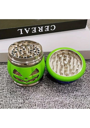 Elmpaly 2.8" 70mm Bıçaklı Pumpkin Değirmen - 4 Katlı Manuel Skull Tasarım Çinko Alaşım