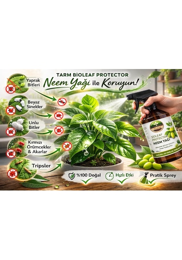 Bioleaf Protector Neem Yağı-organik Böcek Kovucu, Yaprak Bit Temizleyici 500 ML