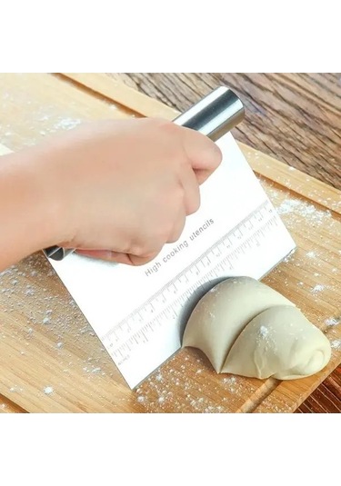 Trendooze Gaojunshop01 Paslanmaz Çelik Hamur Kazıyıcı Fırıncılık Aleti Gümüş Renk Gümüş