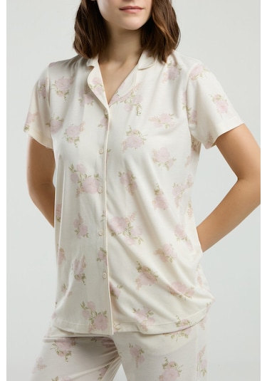 Pierre Cardin Kadın Beyaz Gömlek Pijama Beyaz