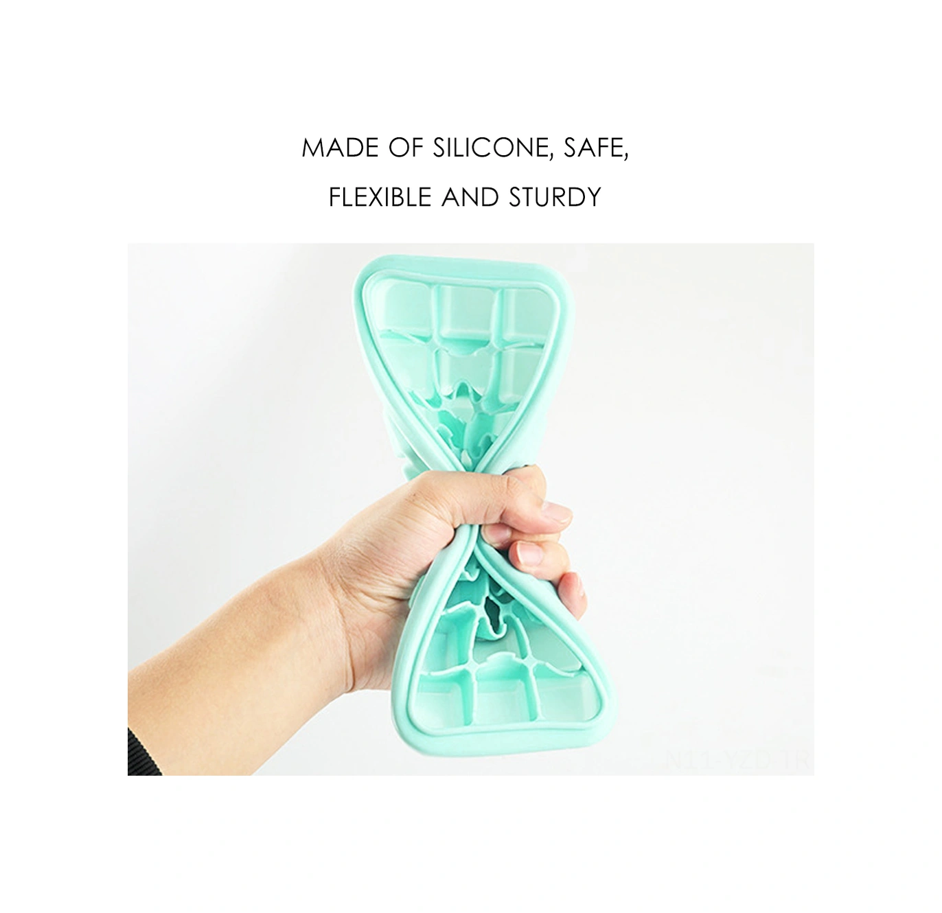 Yuntech01 Ev Ve Bar Kullanıma Silikon-pp Malzeme 24 Hücre Kapaklı Buzluk, Yeşil Rengi Dayanıklı Buz Üretim Kutusu Çok Renkli