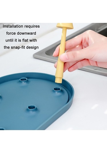 Dancemonkey Mavi Sarı Plastik Tepsi Baş Aşağı Kabı, Saklama Rafı Çok renkli