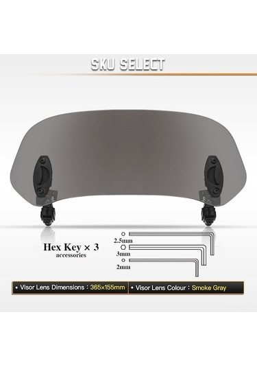 Ulzyvf Motorsiklet Rüzgar Savar: 180 Ayarlanabilir, Universal, Gürültü Azaltıcı, Kolay Montaj 36.5x15.5cm