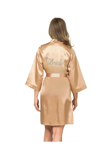 Mtm My The Mall Gold Kısa Saten Bride Sabahlık Gold