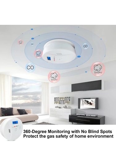 Willowhaven One 2si1 Karbonmonoksit Ve Duman Dedektörü Ev Mutfak Alarmı Led Ekran 9v Pil