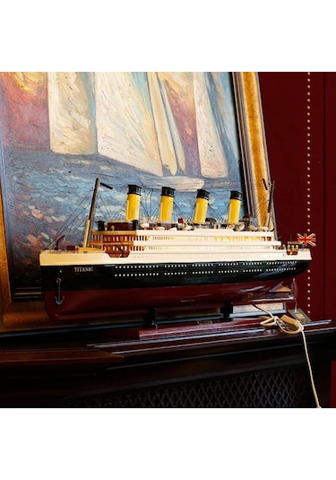 Titanik Led Işıklı Ahşap Model 80cm Titanic Gemi Koleksiyon