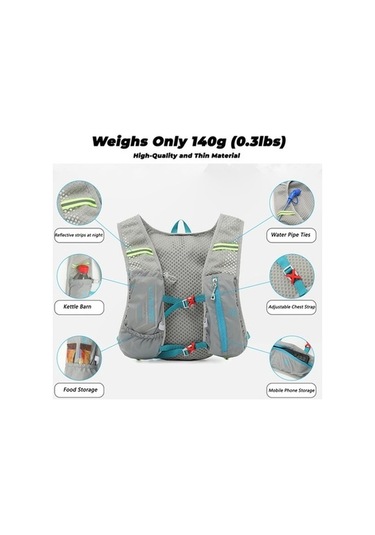 Funtree Fonksiyonel Naylon Koşu Sırt Çantası - Sıvı Alımı, Bisiklet Çantası Gök Mavisi Mavi Mavi