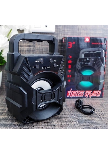 Kts 1057 Siyah Bluetooth M Sd Usb Rgb Ses Bombası Speaker