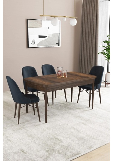Sar Pakete Almira Serisi, Barok Ahşap Desen 80x132 Açılabilir Mdf Mutfak Masası Takımı 4 Adet Sandalye Antrasit Sar Pakete Almira Serisi, Barok Ahşap Desen 80x132 Açılabilir Mdf Mutfak Masası Takımı 4 Adet Sandalye Antrasit